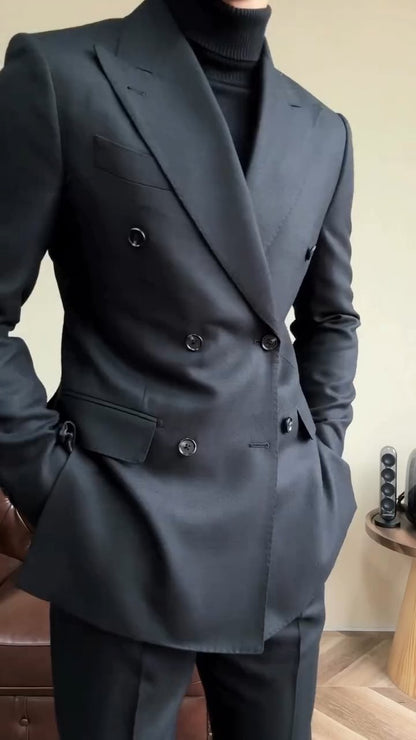 Casual double-breasted suit