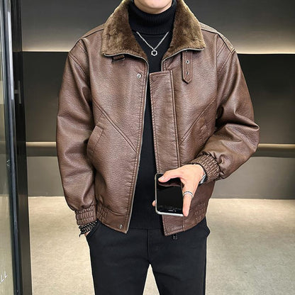 Men's Fleece-lined Leather Jacket