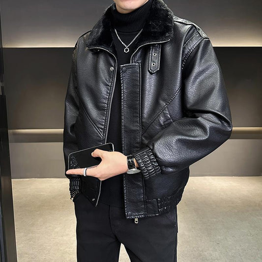 Men's Fleece-lined Leather Jacket